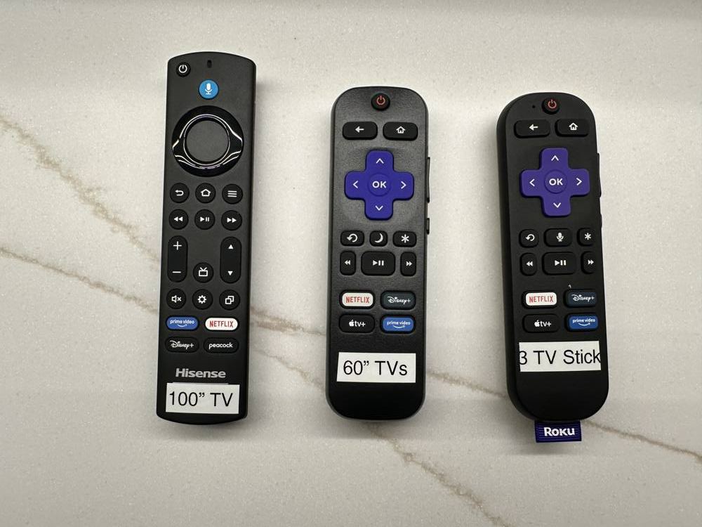 The three labeled remotes