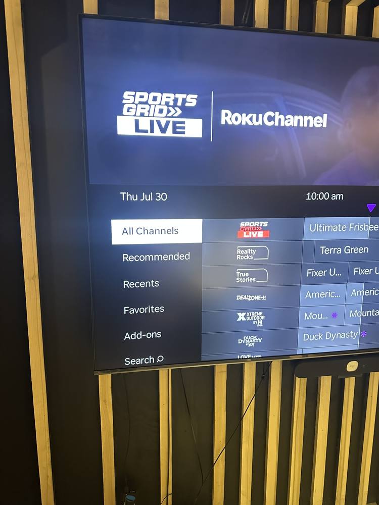 Guide open on All Channels