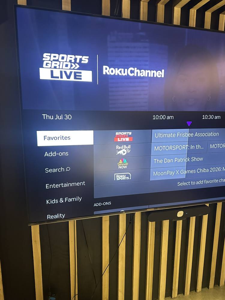 Favorites list in the Live TV guide