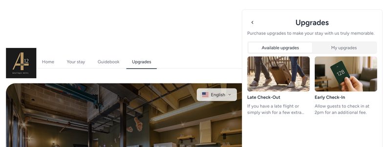 Available Upgrades in your guest folio